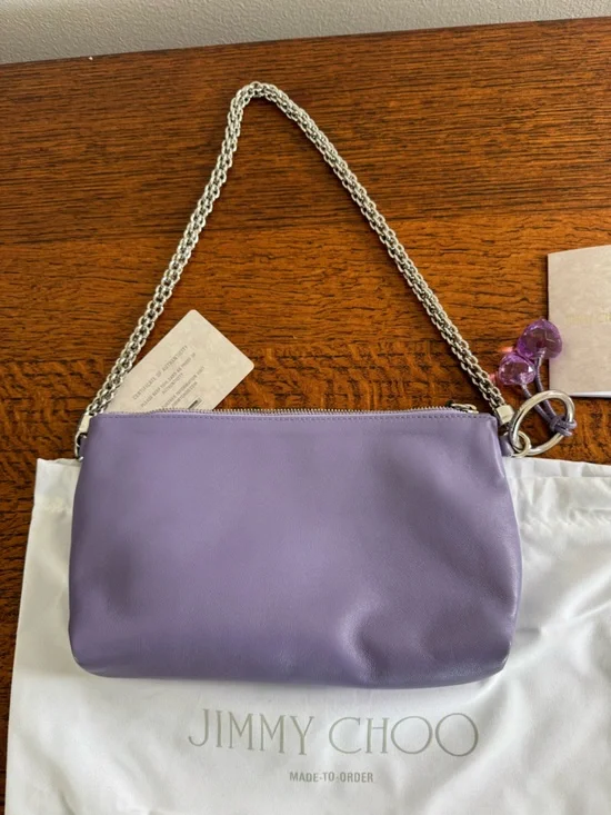 NWOT Jimmy Choo Mini Callie Tanzanite Nappa Leather Bag with Dust Bag - Picture 4 of 13